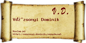 Vázsonyi Dominik névjegykártya