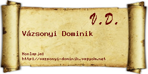 Vázsonyi Dominik névjegykártya