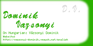 dominik vazsonyi business card