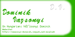 dominik vazsonyi business card